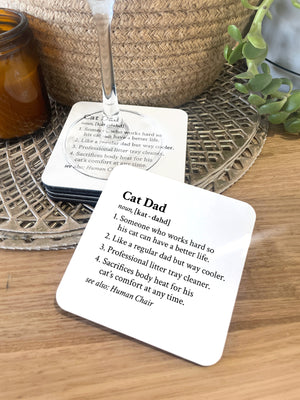 Cat Dad Definition Coaster