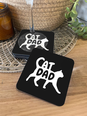 Cat Dad Silhouette Coaster