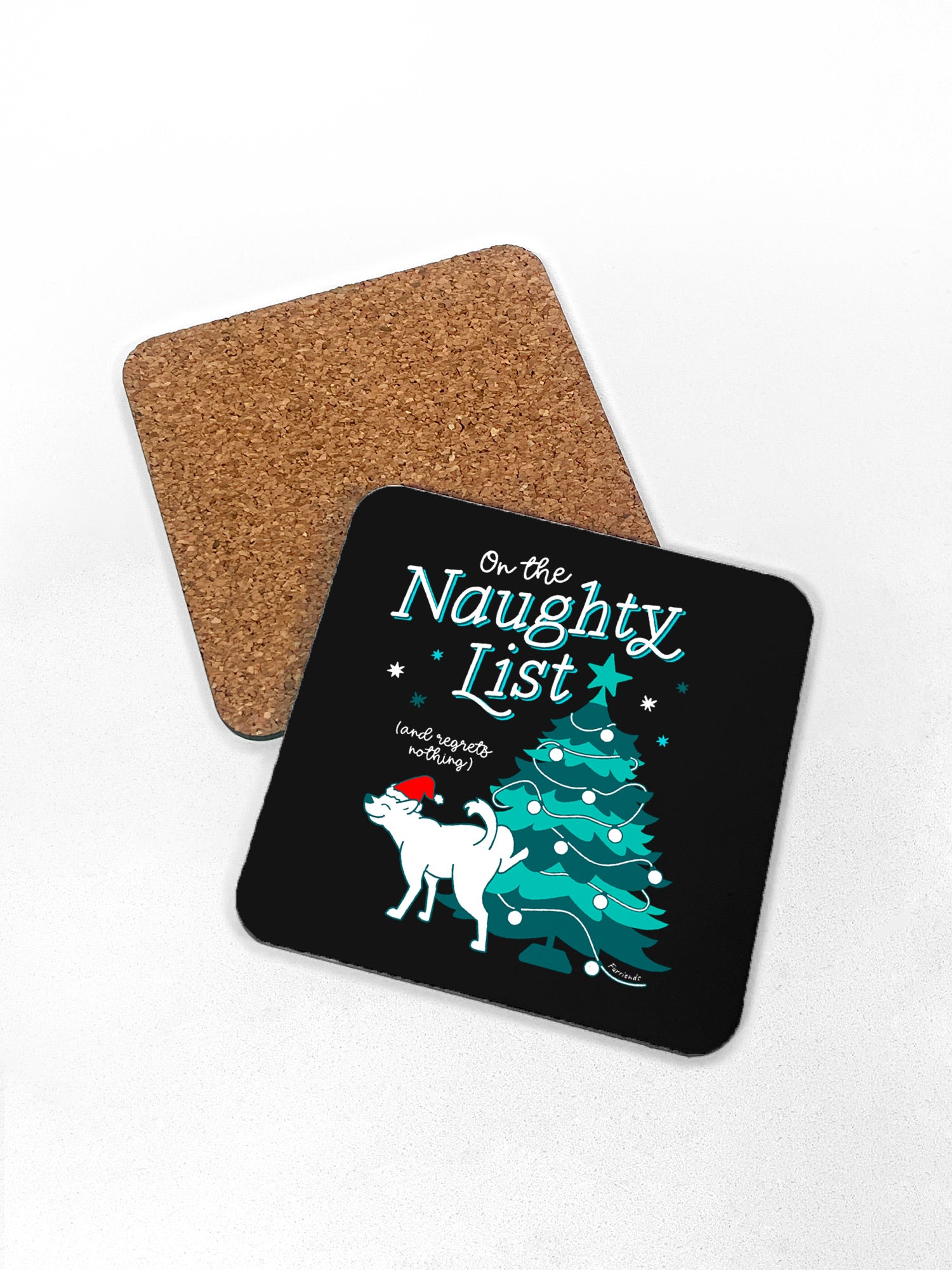 On The Naughty List - Dog Coaster