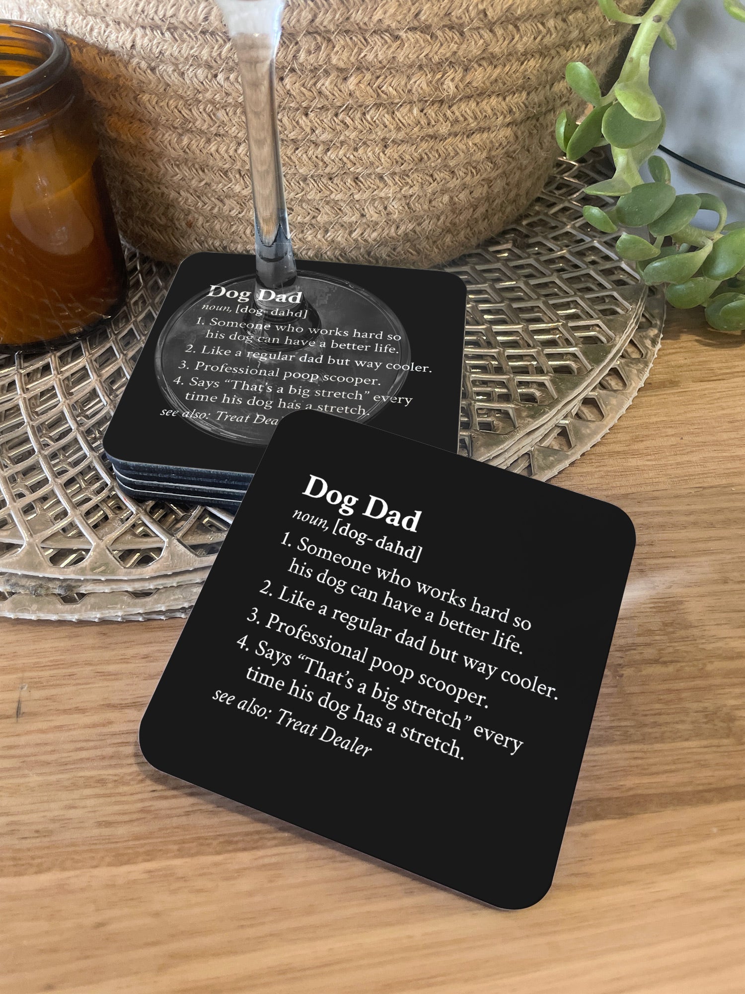 Dog Dad Definition Drink Coaster Furriends Australia