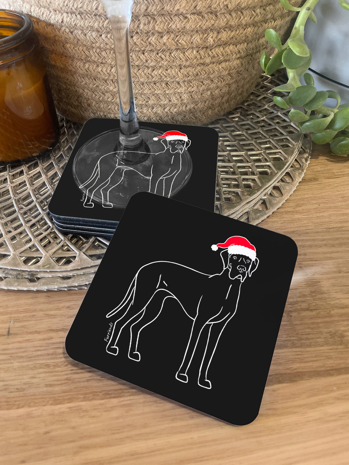 Great Dane Christmas Edition Coaster