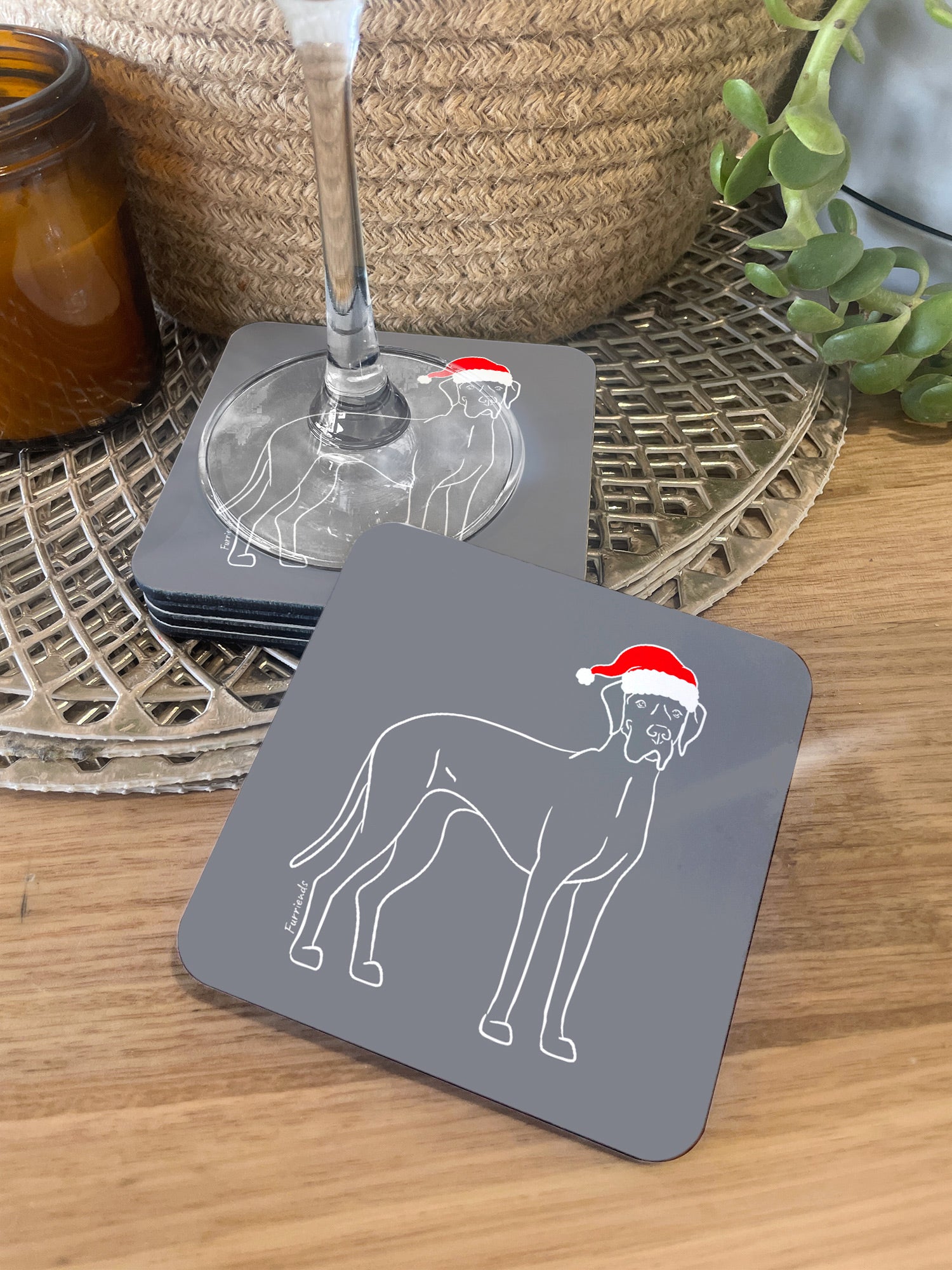 Great Dane Christmas Edition Coaster