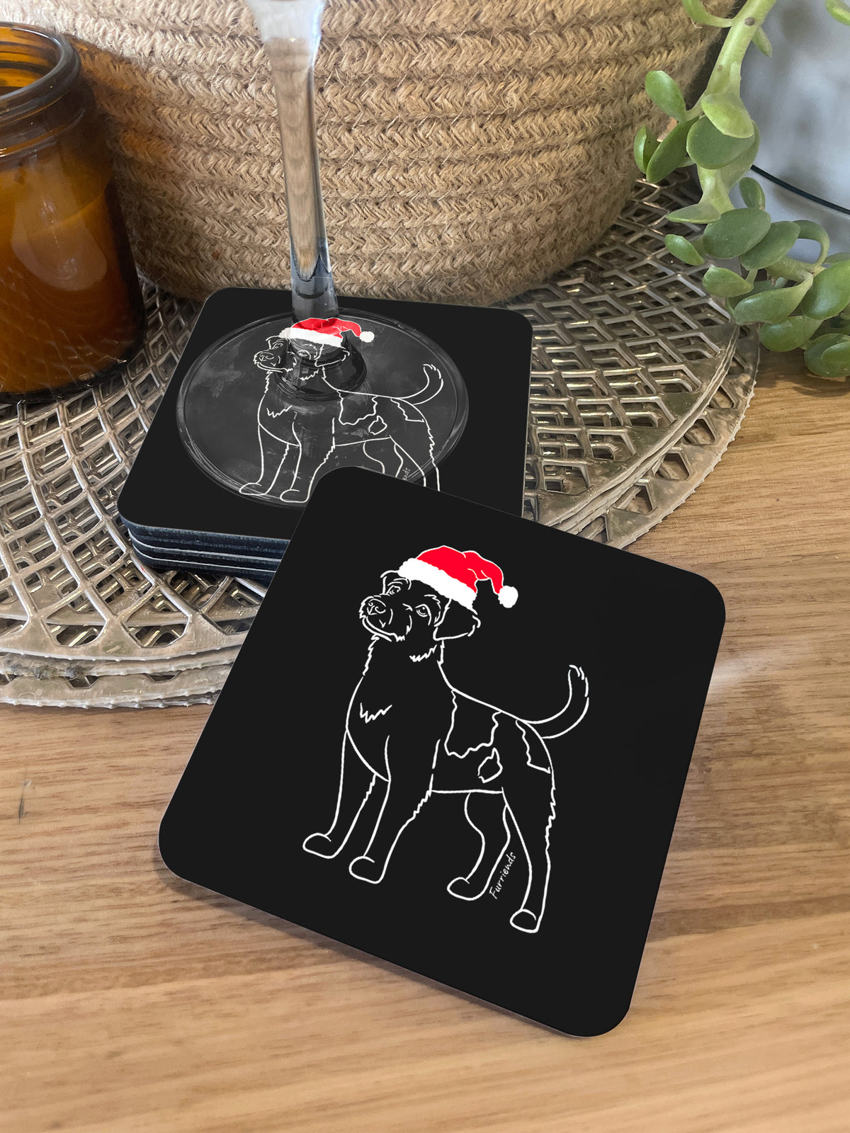 Jack Russell Terrier (Rough Coat) Christmas Edition Coaster