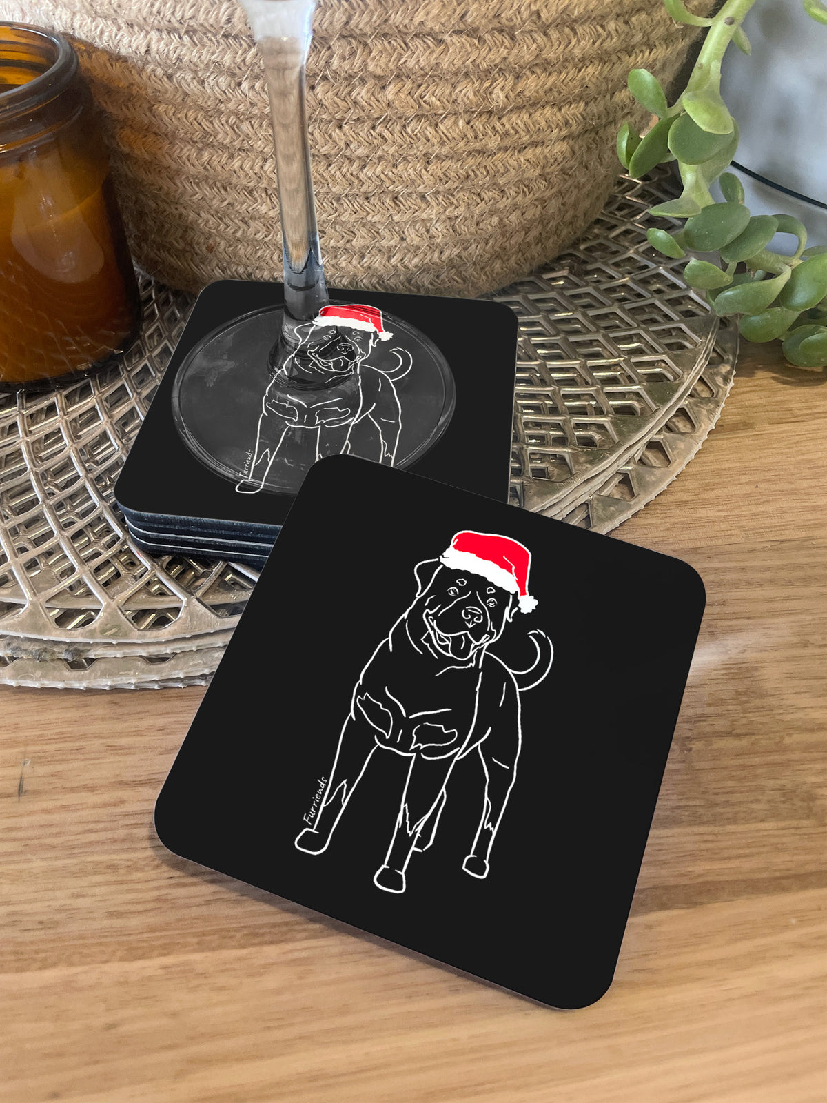 Rottweiler Christmas Edition Coaster