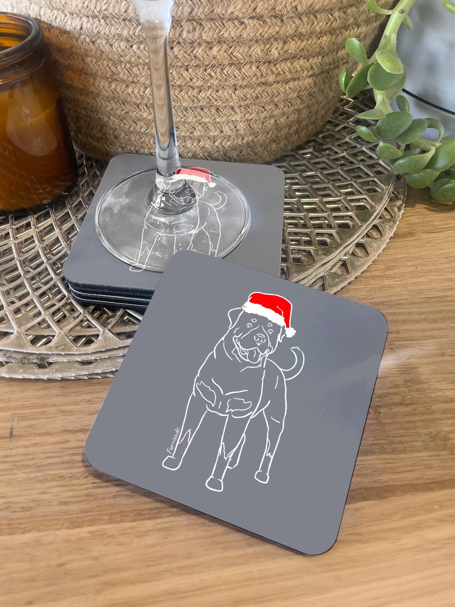 Rottweiler Christmas Edition Coaster