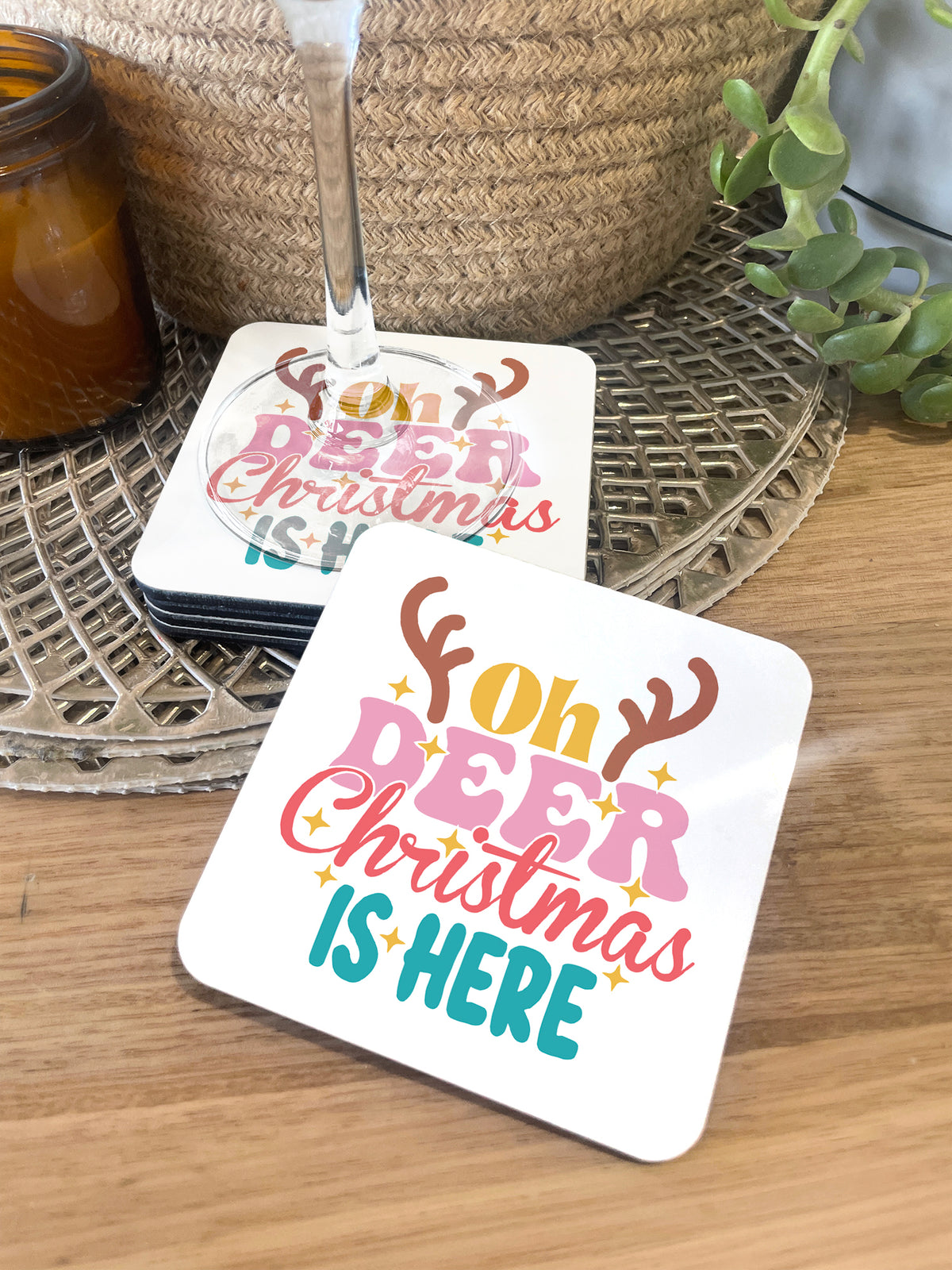 Oh Deer. Christmas Is Here Coaster