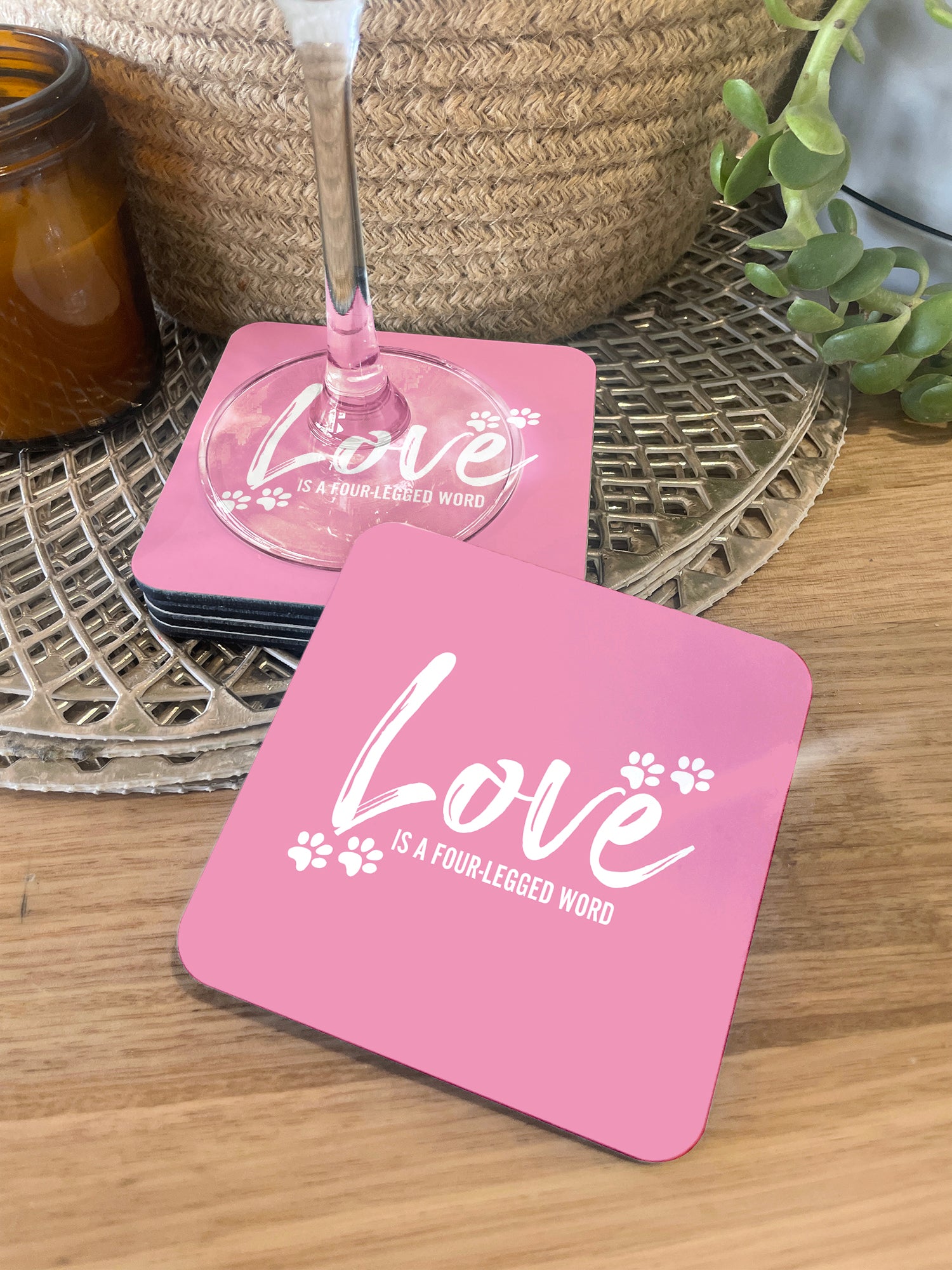 Love Is A Four-Legged Word Coaster