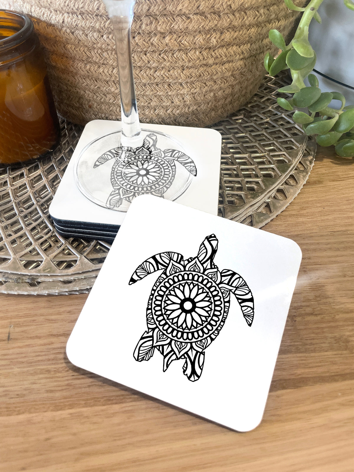 Turtle Mandala Coaster