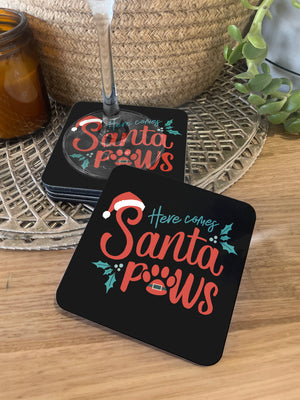 Here Comes Santa Paws Coaster