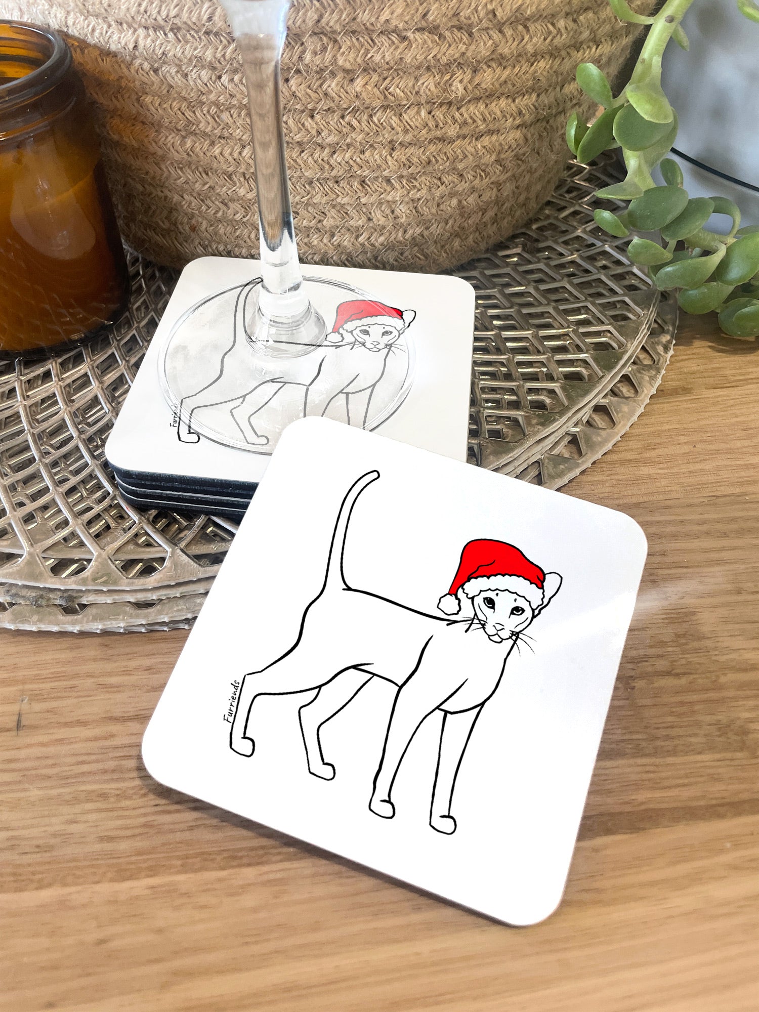 Siamese Christmas Edition Coaster