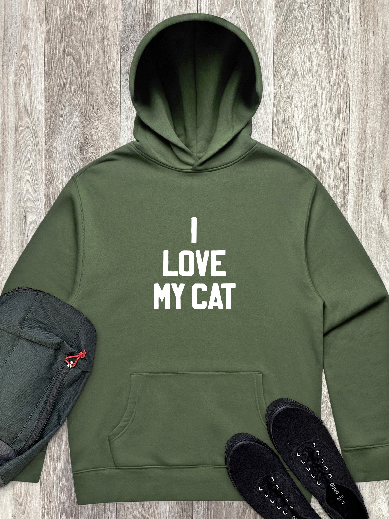 I Love My Cat Men's Comfort Hood