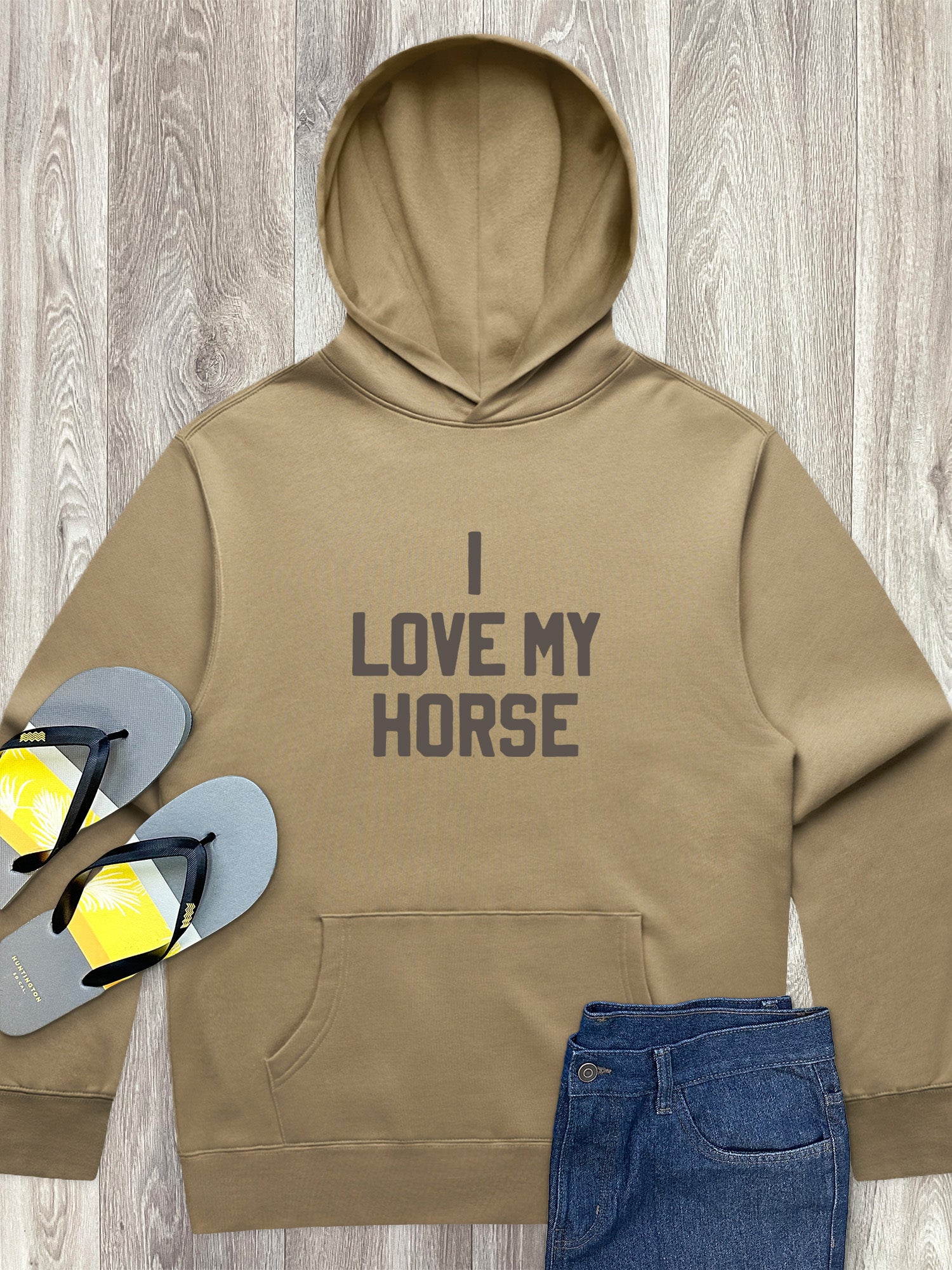 I Love My Horse Men's Comfort Hood