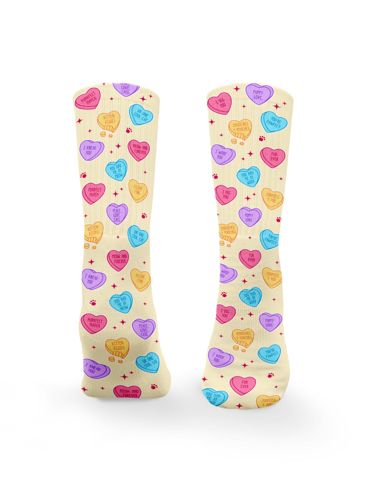 Candy Hearts Crew Socks