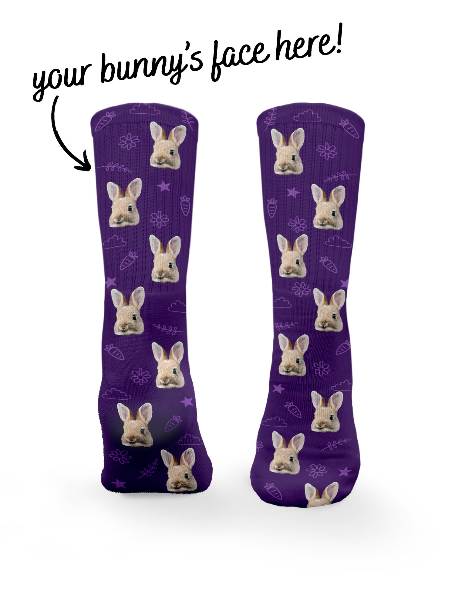 Custom Rabbit Face Crew Socks