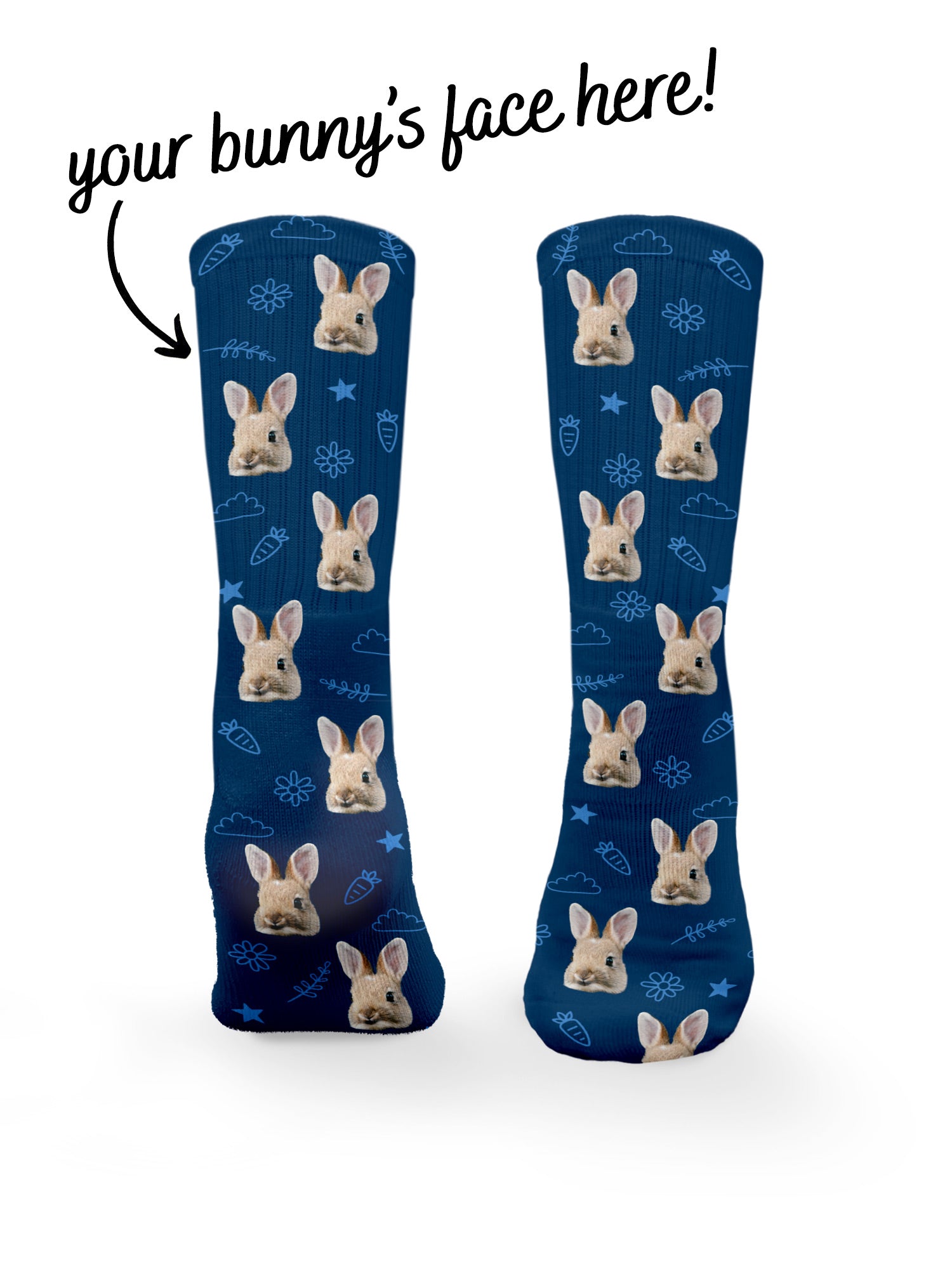 Custom Rabbit Face Crew Socks