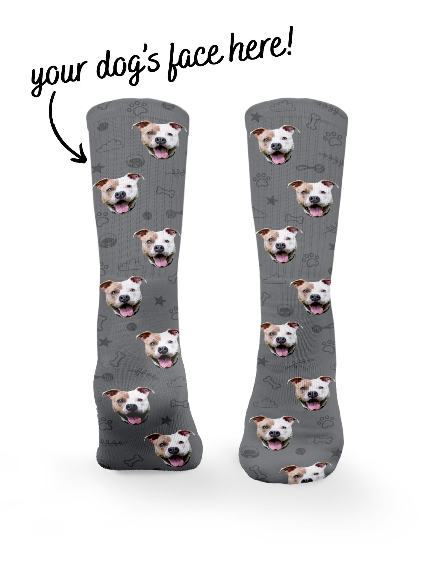 Custom Dog Face Crew Socks