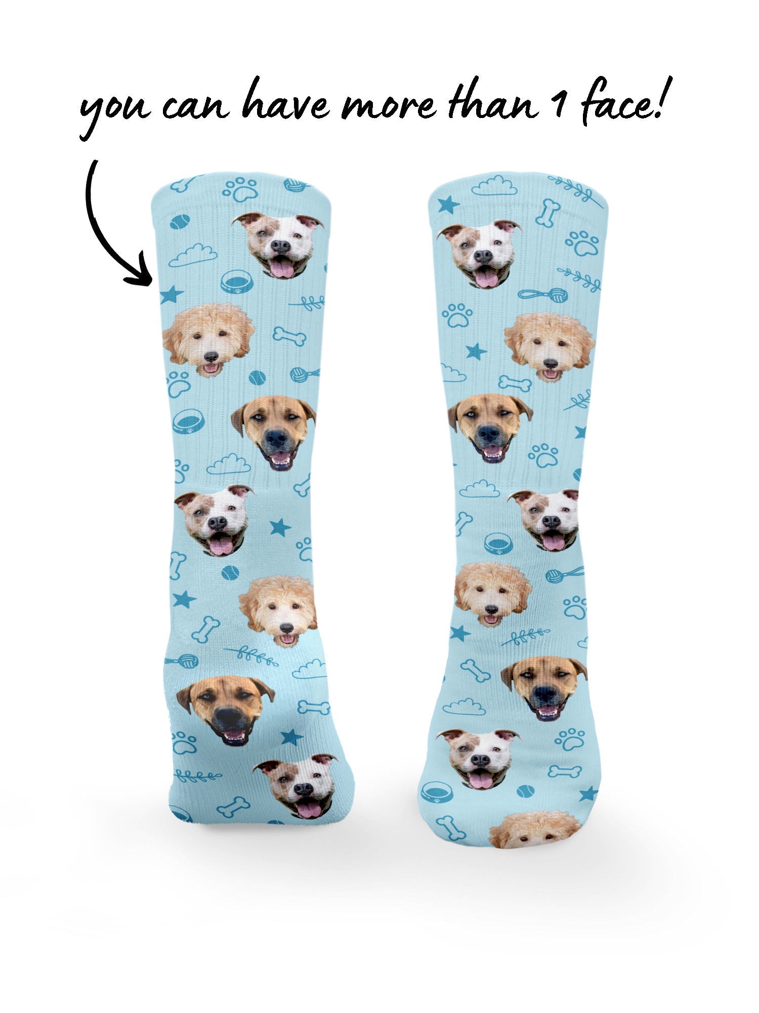 Custom Dog Face Crew Socks