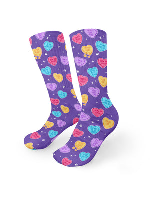 Candy Hearts Crew Socks