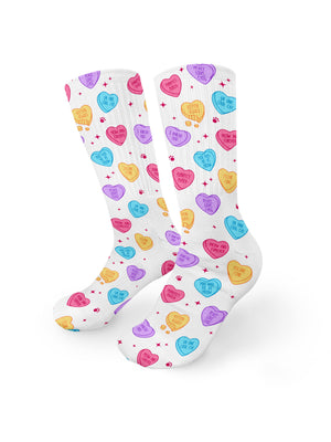 Candy Hearts Crew Socks