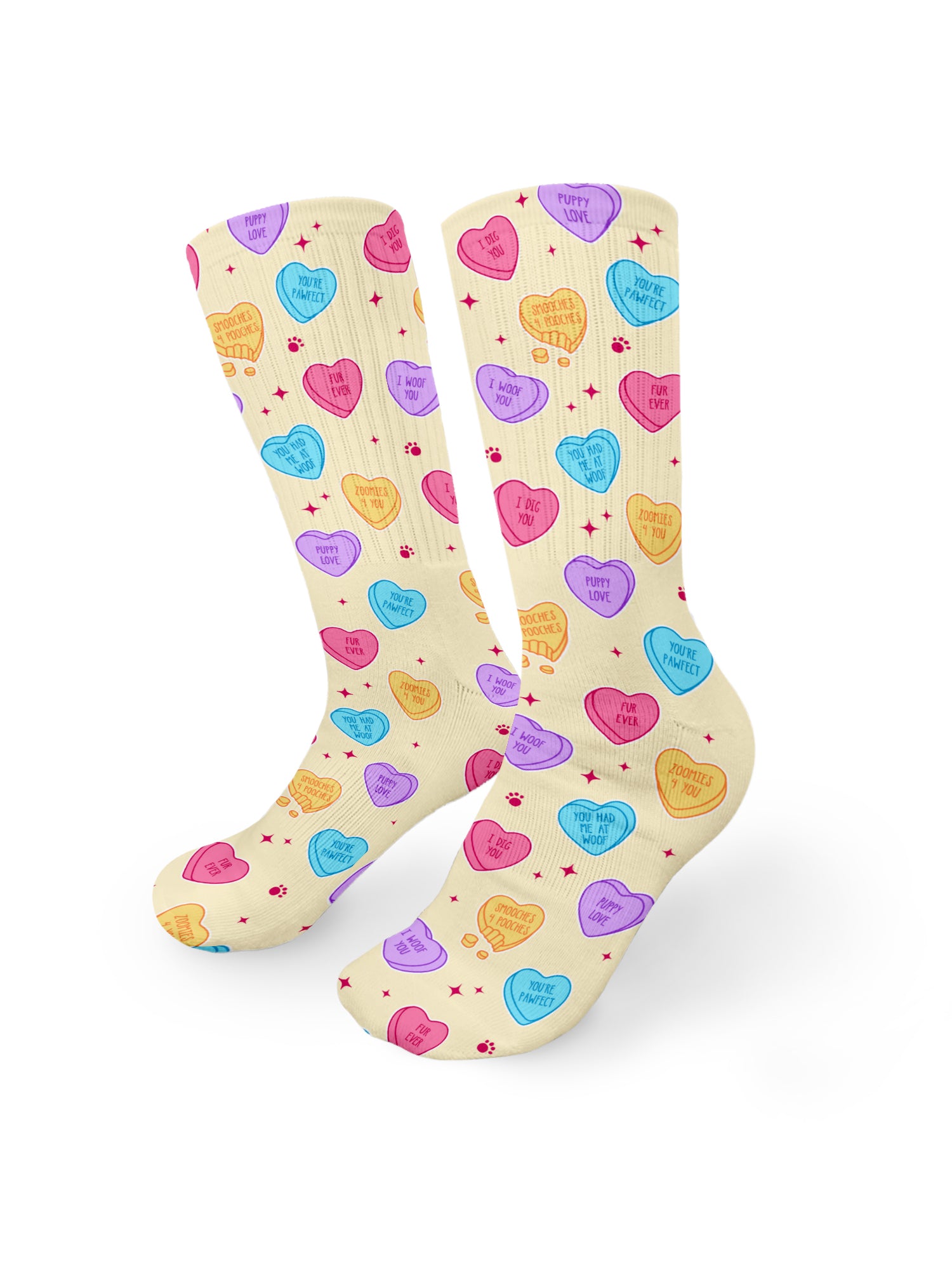 Candy Hearts Crew Socks