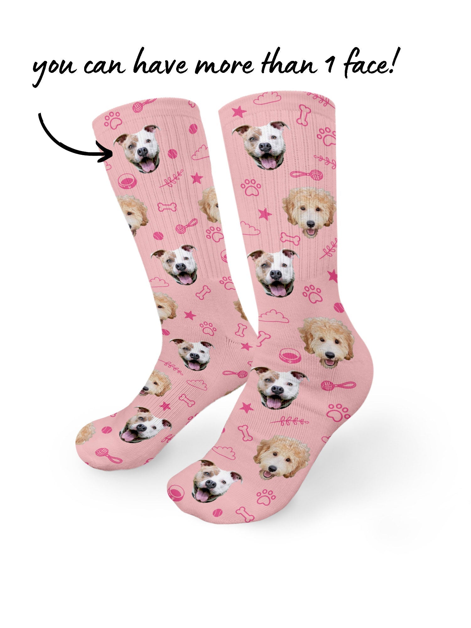 Custom Dog Face Crew Socks