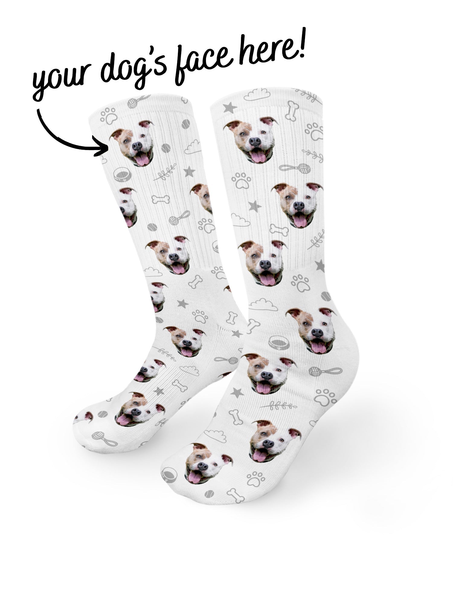 Custom Dog Face Crew Socks