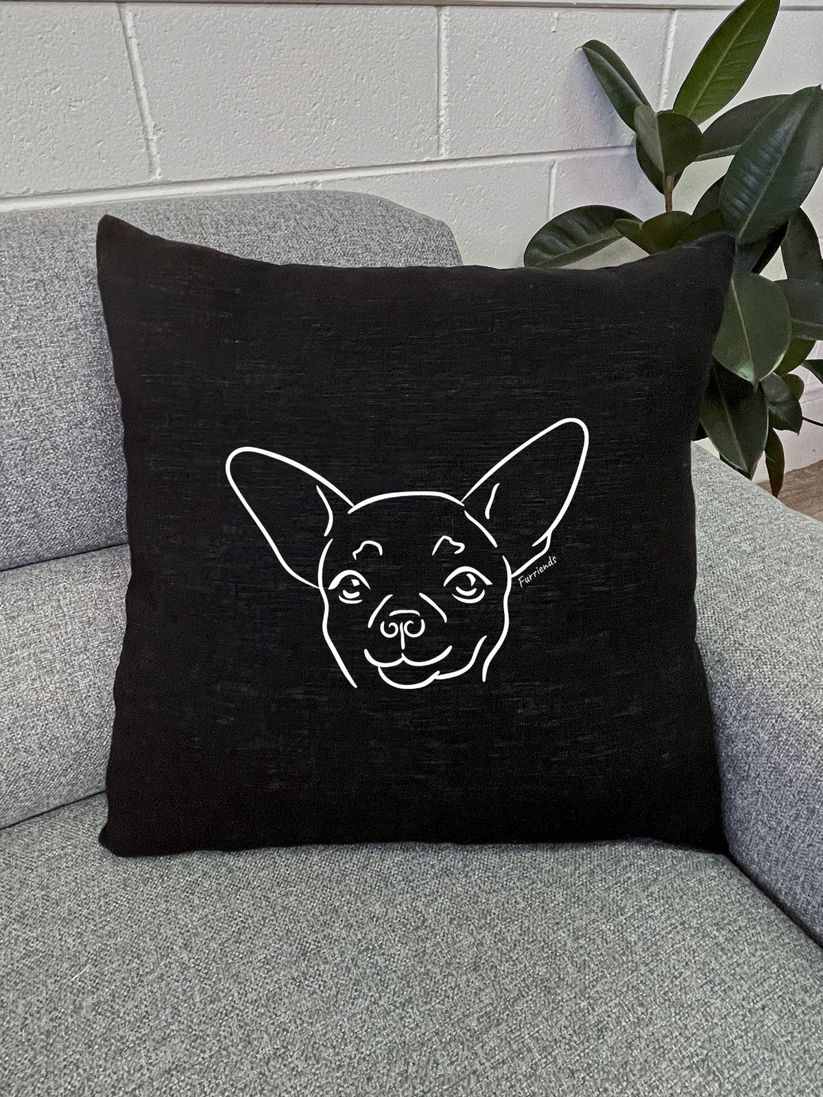 Chihuahua Linen Cushion Cover