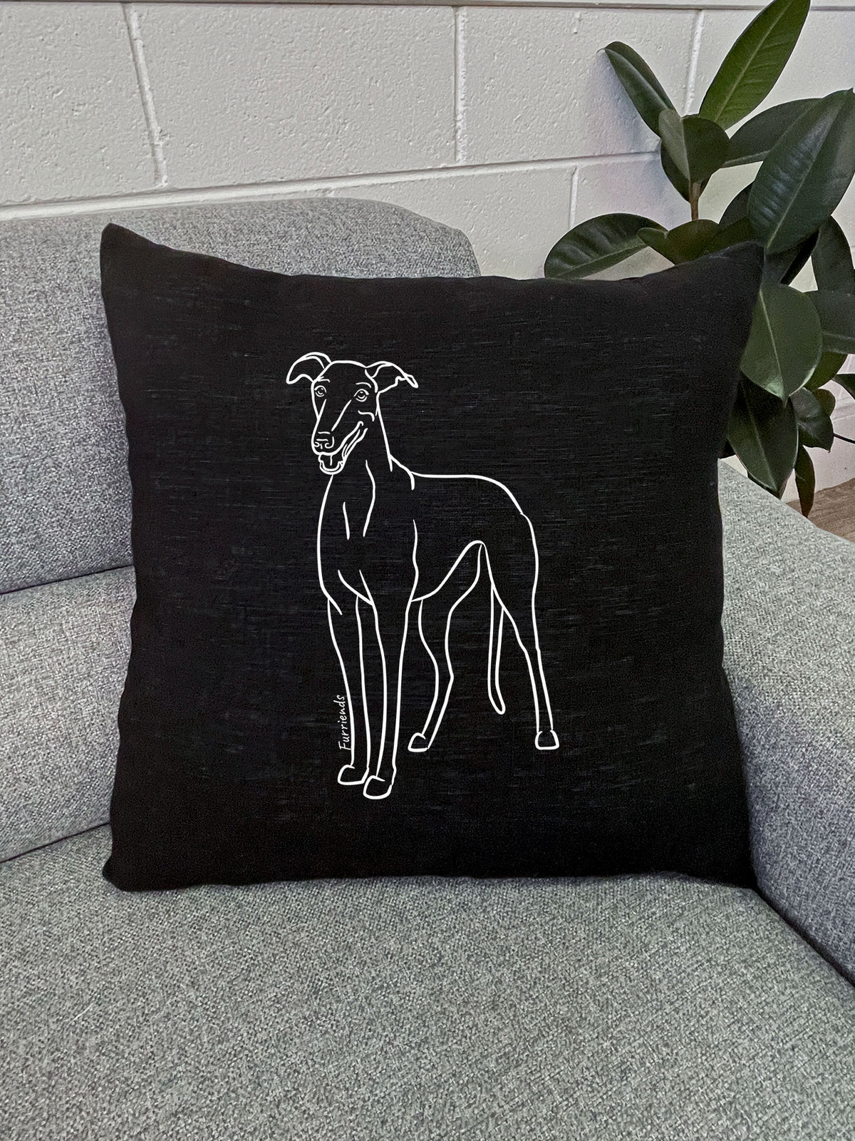 Greyhound Linen Cushion Cover