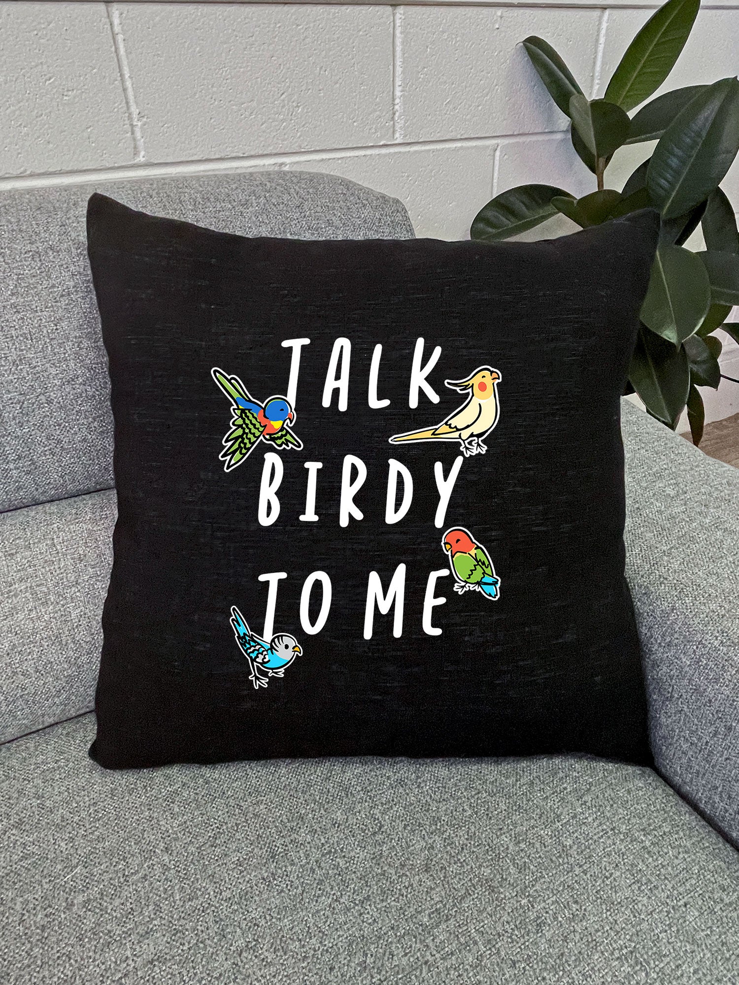 Talk Birdy To Me Linen Cushion Cover