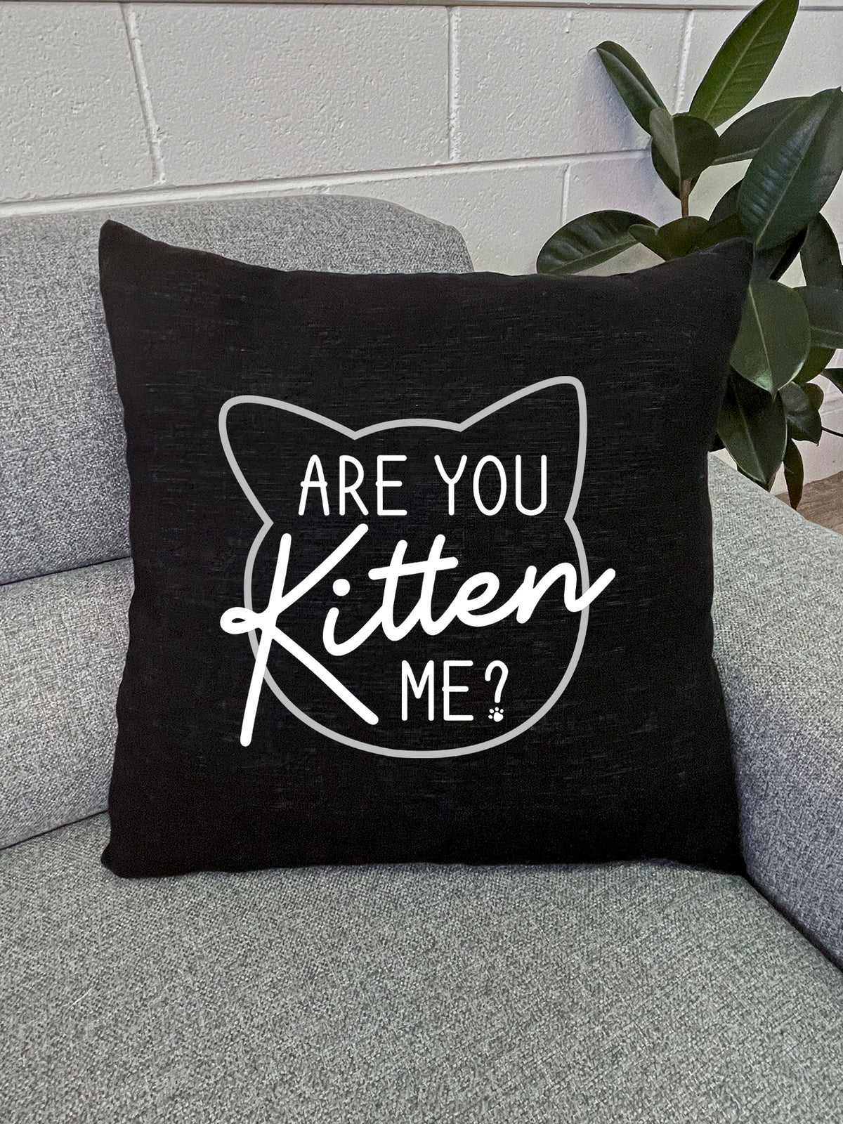 Are You Kitten Me? Linen Cushion Cover