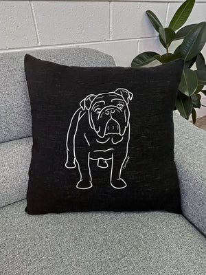 British Bulldog Linen Cushion Cover