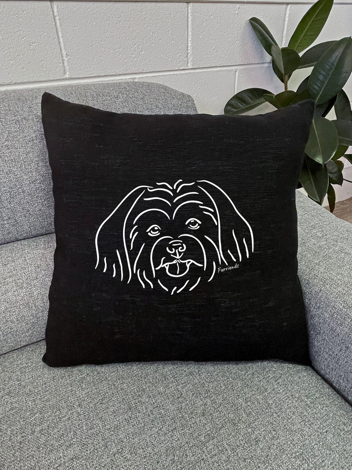 Maltese Terrier Linen Cushion Cover