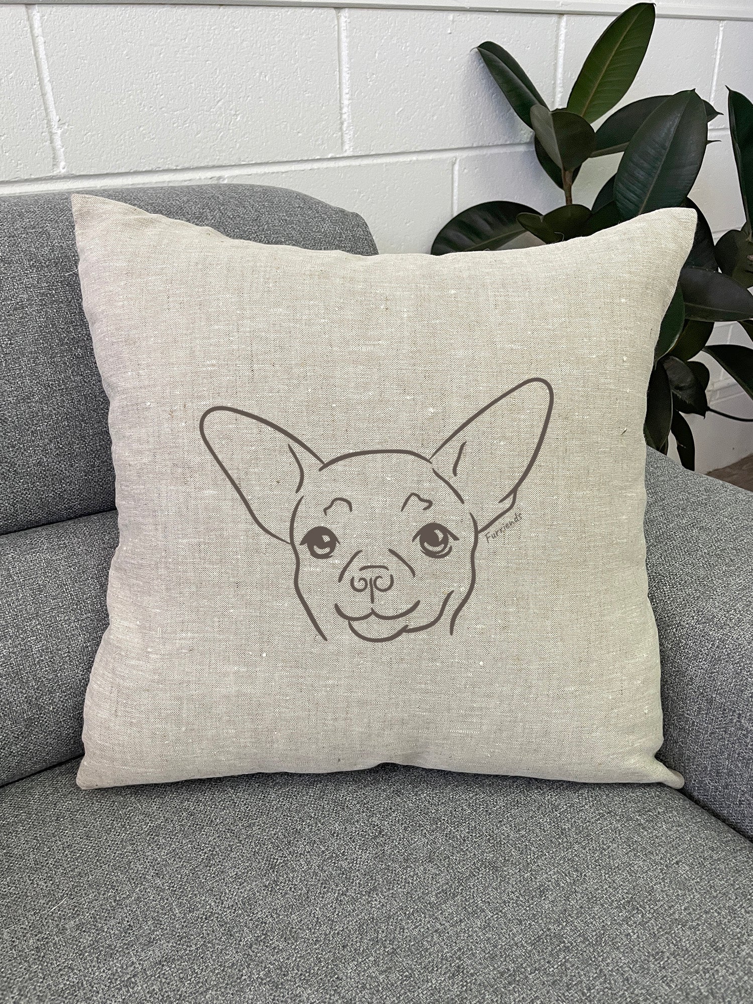 Chihuahua Linen Cushion Cover