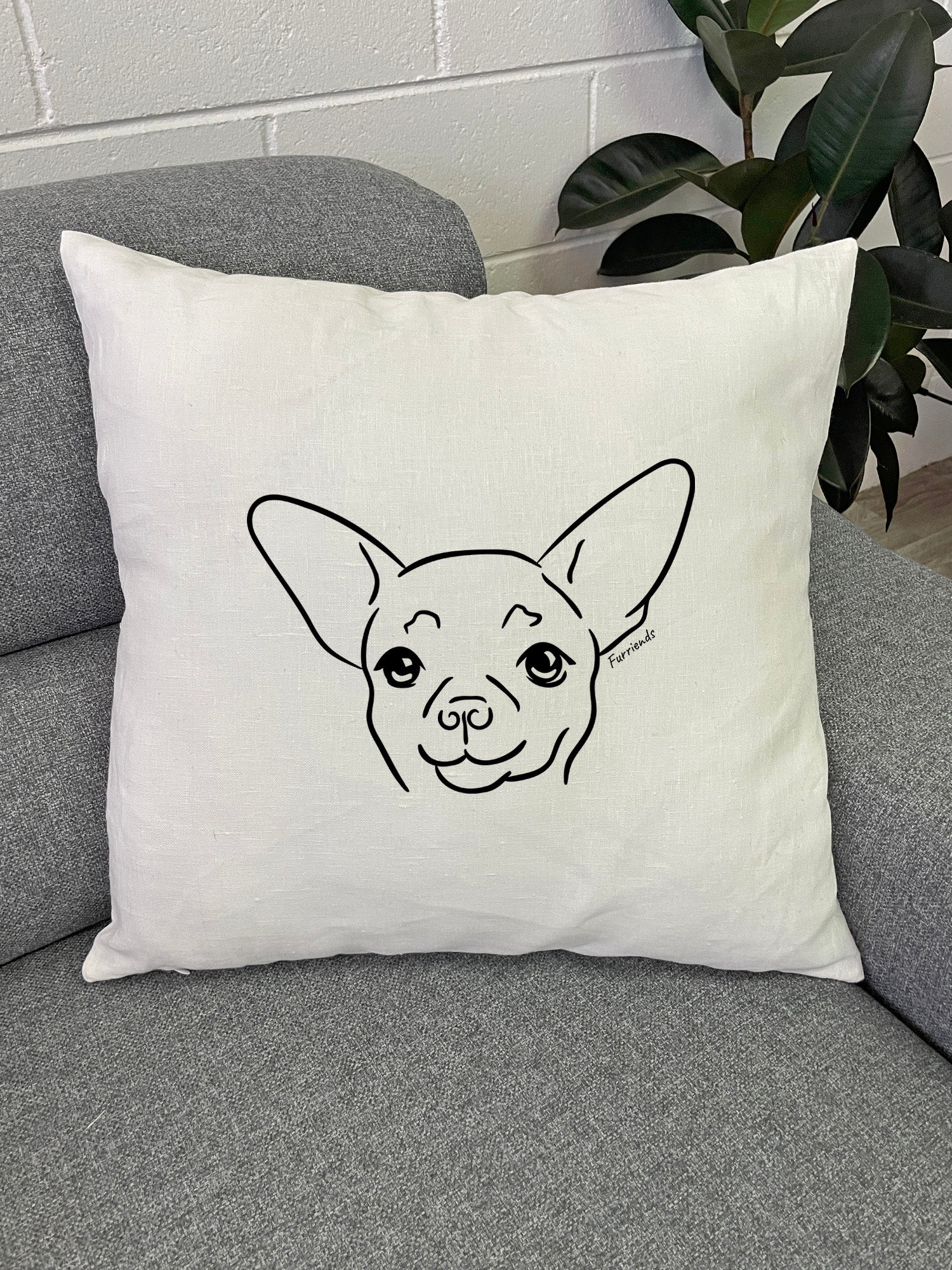 Chihuahua Linen Cushion Cover