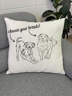 Dual Breed Customisable Linen Cushion Cover