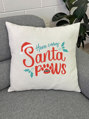 Here Comes Santa Paws Linen Cushion Cover