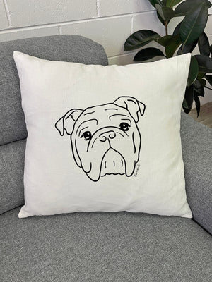 British Bulldog Linen Cushion Cover