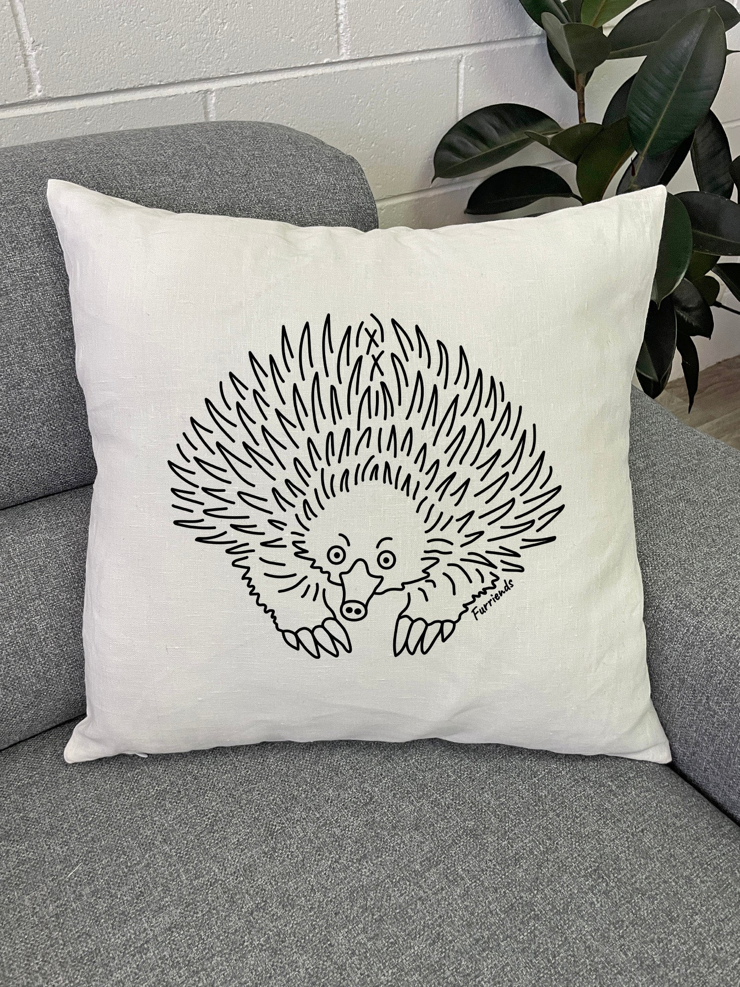 Echidna Linen Cushion Cover