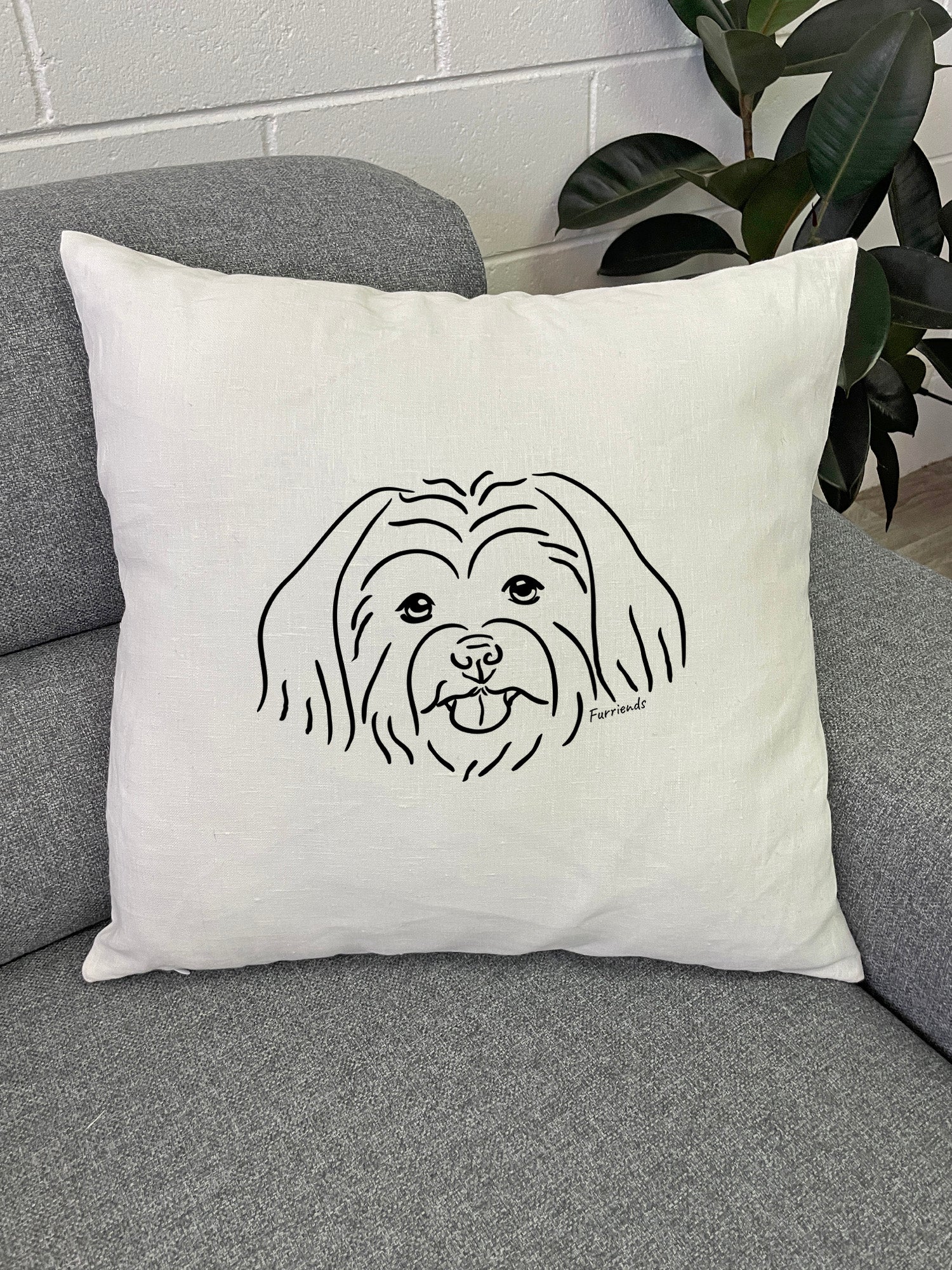 Maltese Terrier Linen Cushion Cover