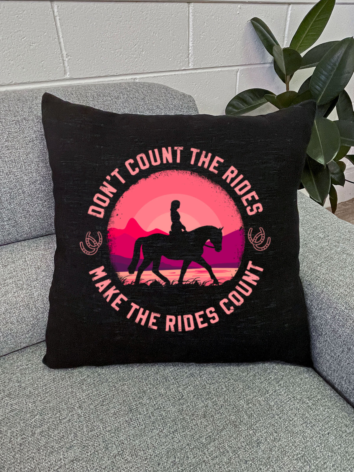 Don&#39;t Count The Rides Linen Cushion Cover