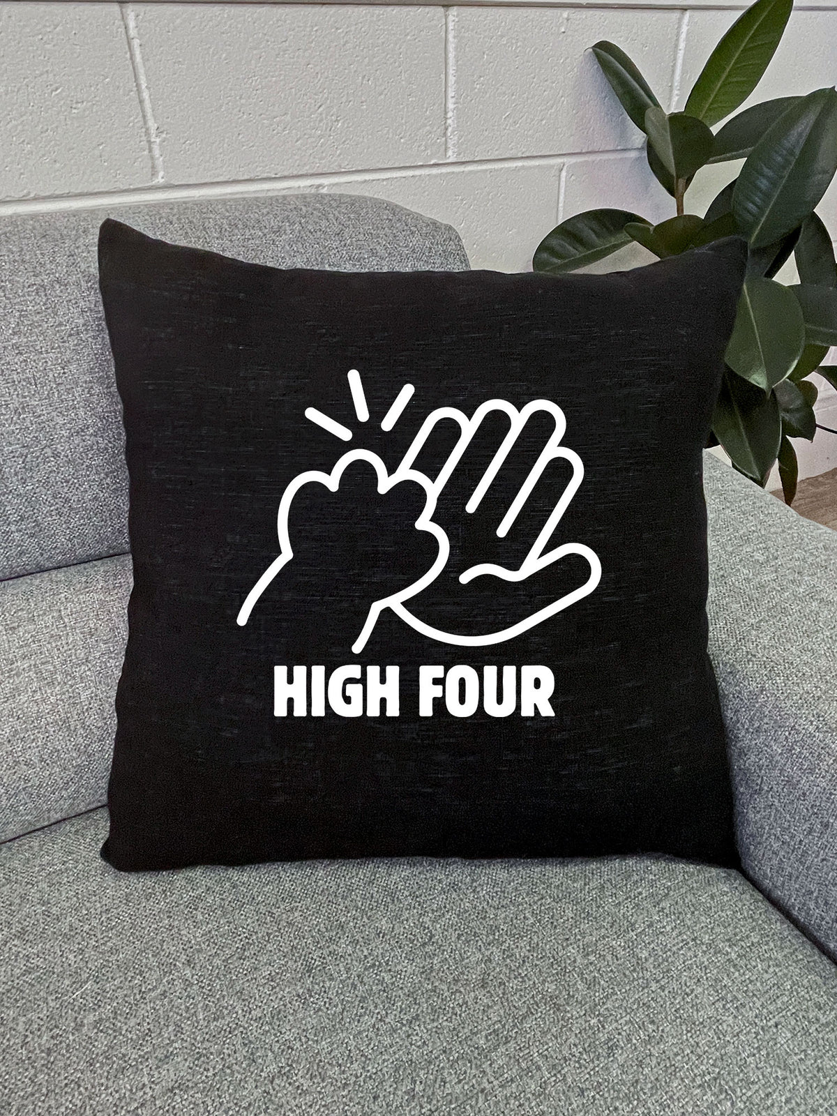 High Four Linen Cushion Cover