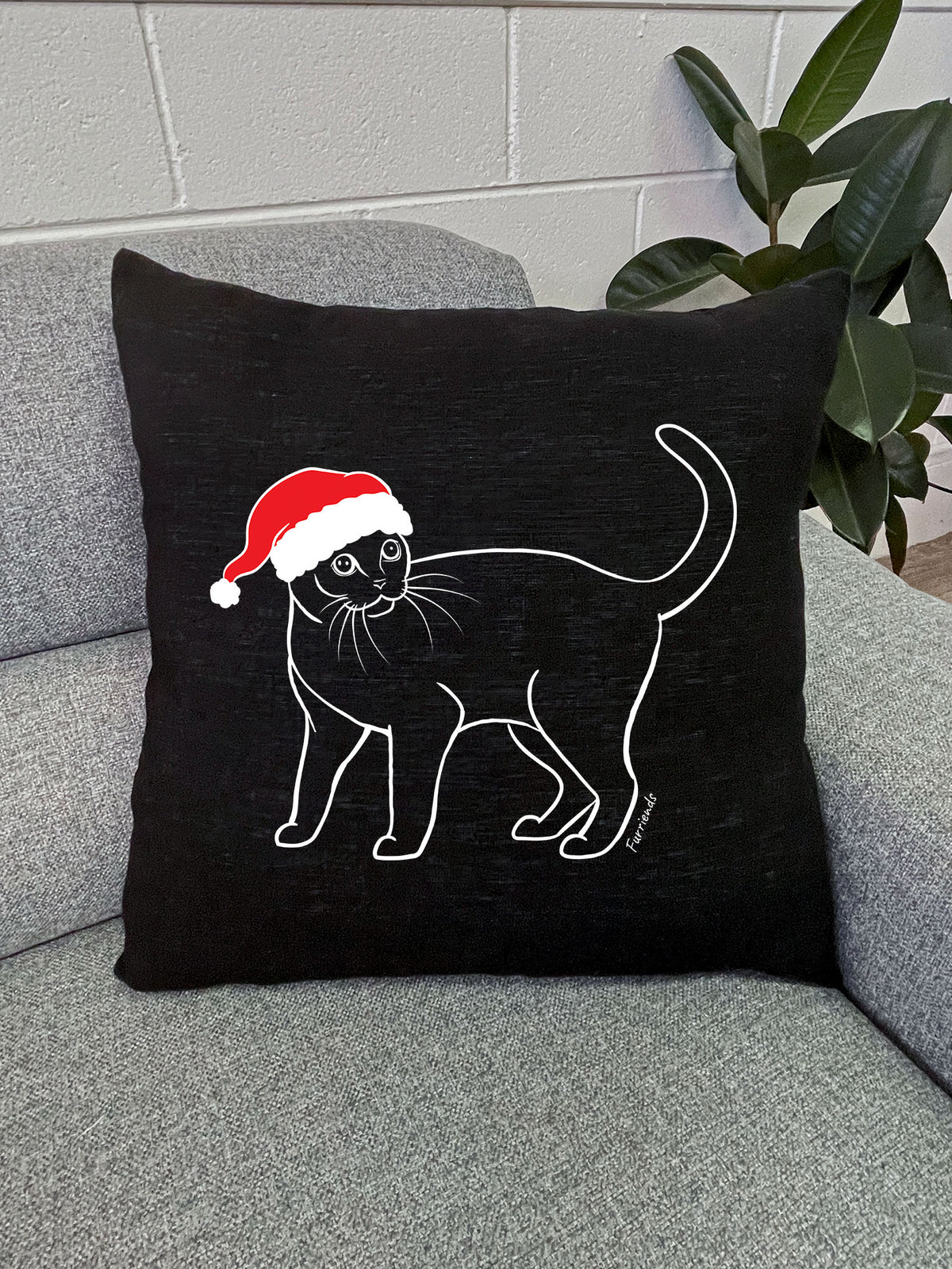 Burmese Christmas Edition Linen Cushion Cover