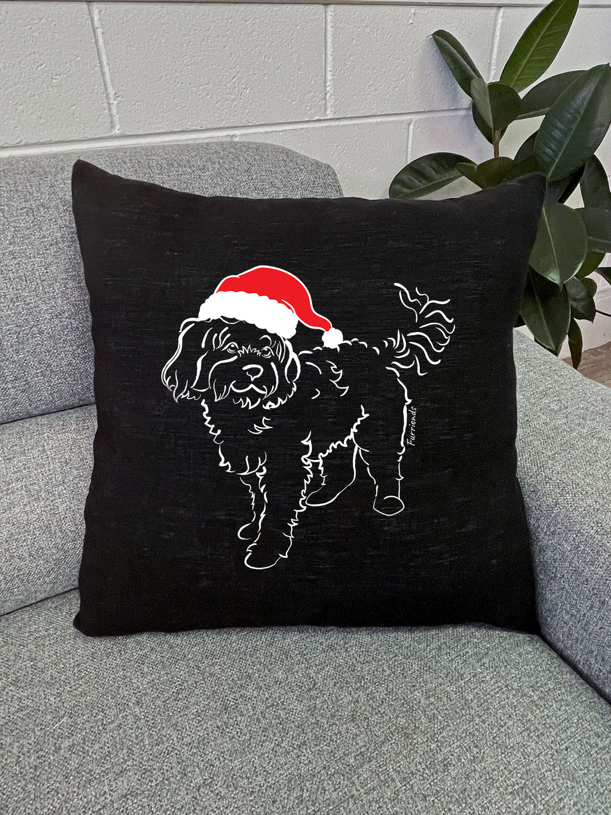 Cavoodle Christmas Edition Linen Cushion Cover