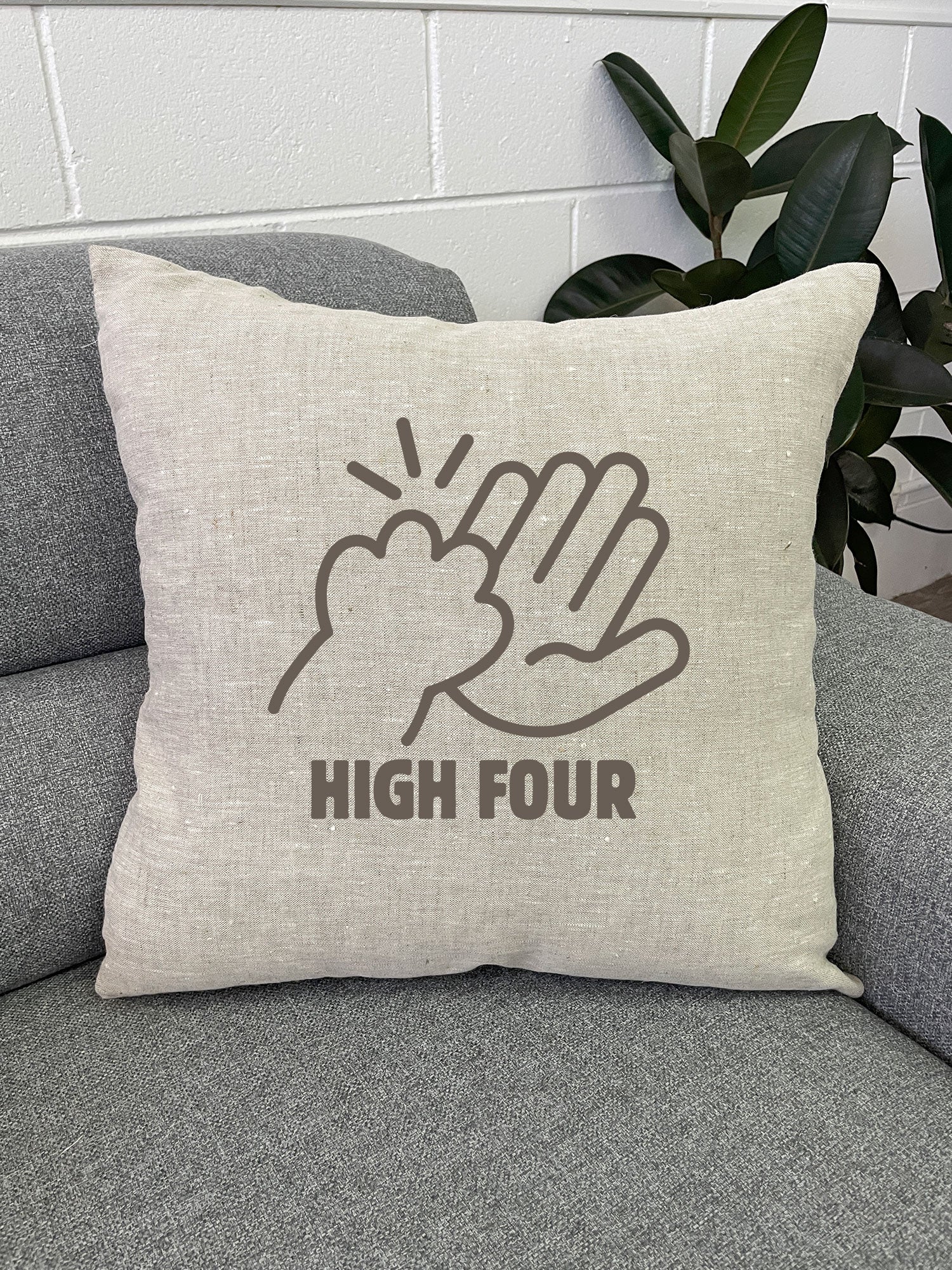 High Four Linen Cushion Cover