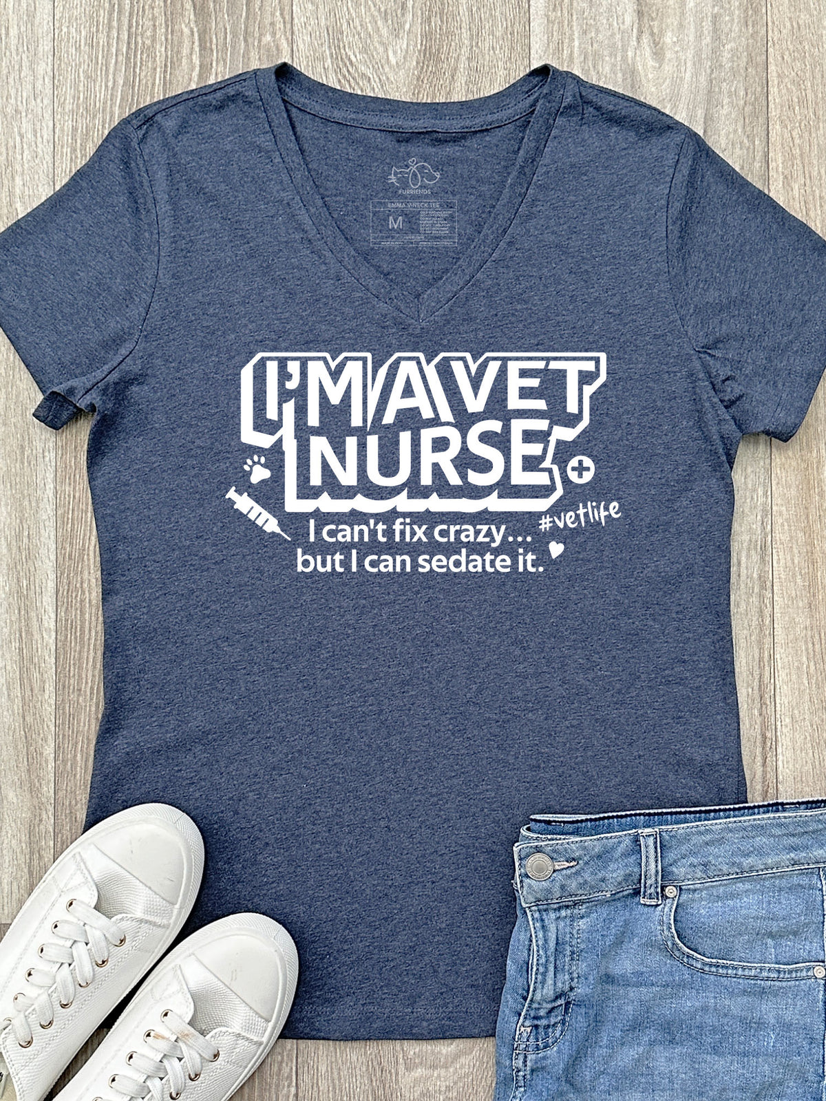 I&#39;m A Vet Nurse Emma V-Neck Tee