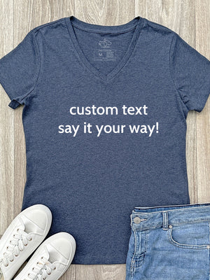 Customisable Text Emma V-Neck Tee