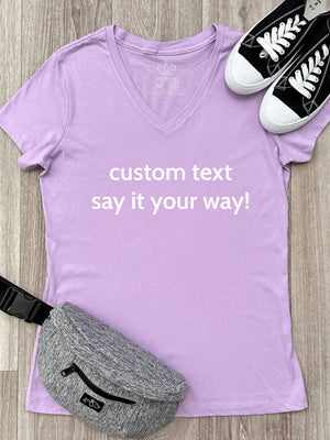 Customisable Text Emma V-Neck Tee