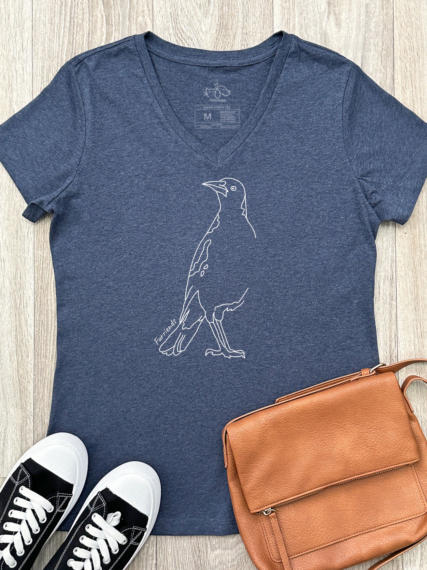 Australian Magpie Emma V-Neck Tee