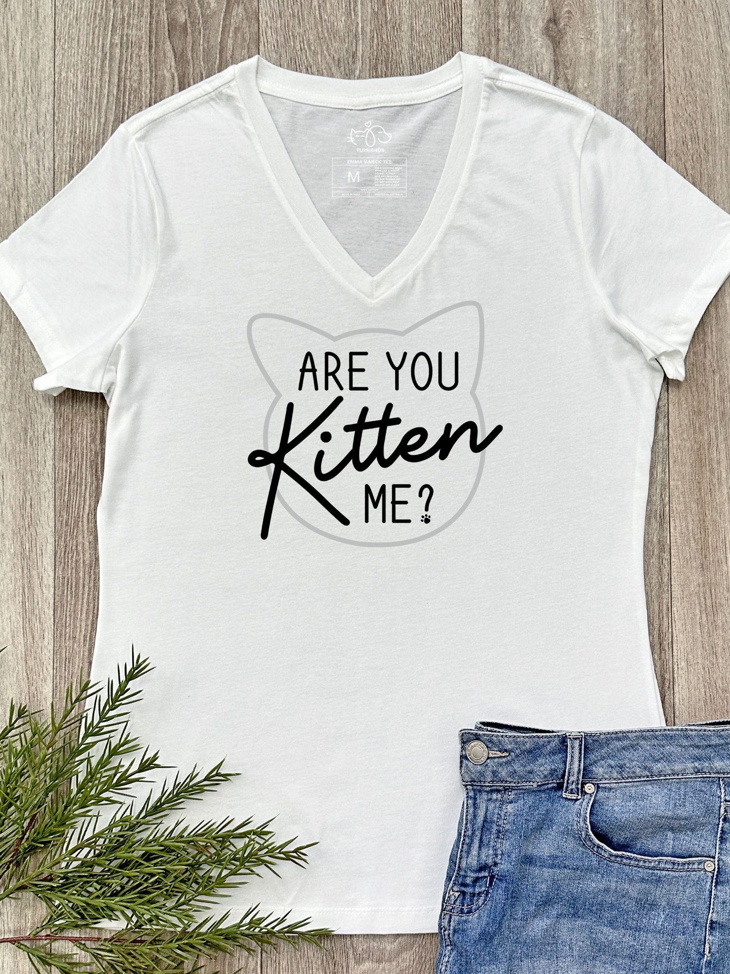 Are You Kitten Me? Emma V-Neck Tee