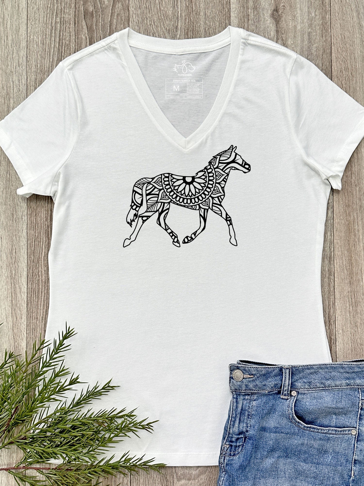 Horse Mandala Emma V-Neck Tee